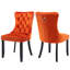 Chaises de salle à manger capitonnées en velours à oreilles-880669728-880669743