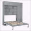 Grand lit escamotable mural avec armoire supérieure-837258273