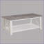 Ensemble de tables basses de salon blanches et brunes 3 pièces: table basse rectangulaire Tables de bout carrées, assemblage facile, espace généreux