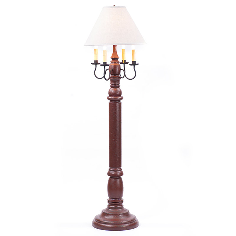 Lampe sur pied 60,5 po candélabre Giles, rouge, Lin