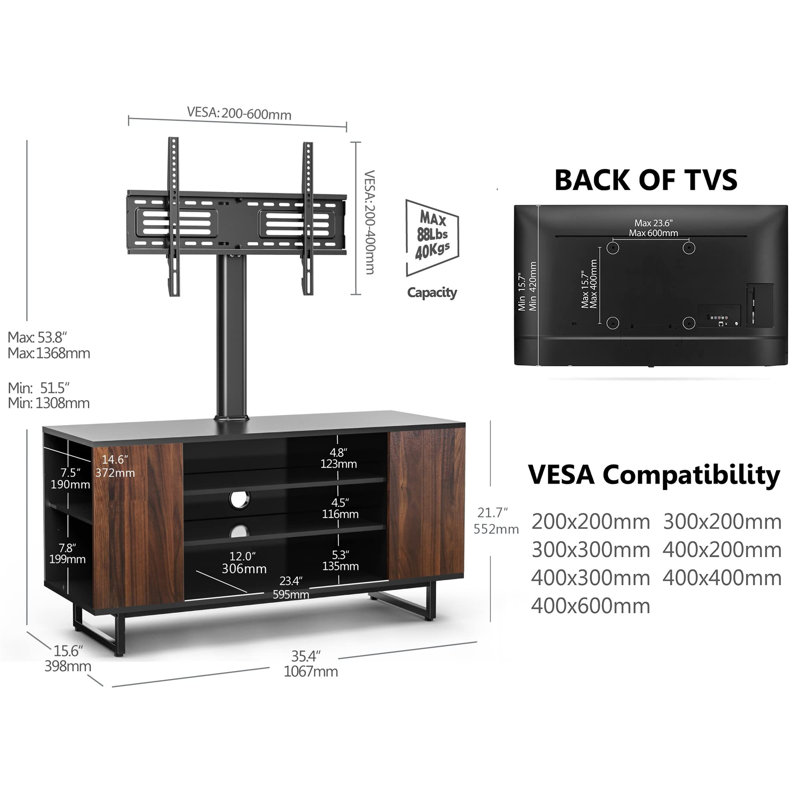 Rivington Unfinished TV Stand for TVs up to 43"