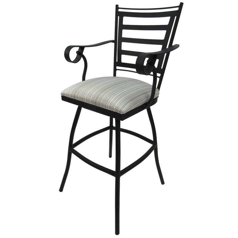 tabouret de bar pivotant 30" avec coussin d’extérieur Darin, Ivoire