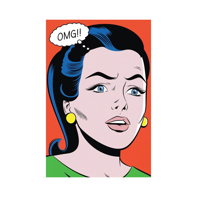 OMG! by Joseph McDermott - Print on Canvas, 66.04 cm H x 45.72 cm W x 1.91 cm D, Wrapped Canvas