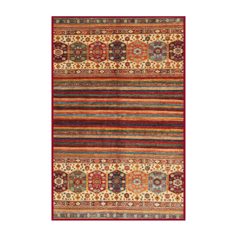 Tapis brun contemporain Bibbins, Rectangle 5 pi x 7 pi