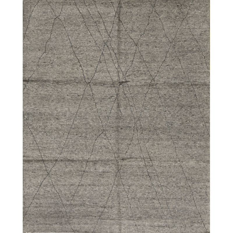 Tapis gris anthracite de haute qualité noué à la main