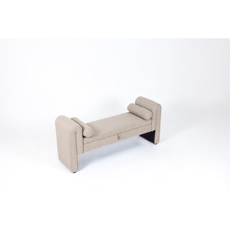 Banc de rangement de 60 pouces, Oatmeal, Oatmeal
