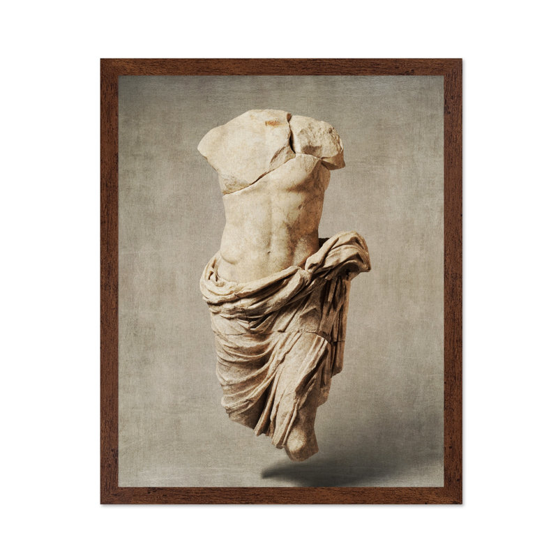 Statue romaine en marbre, Affiche, H 11 po x l 14 po, Encadrement brun