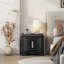 Tables de chevet modernes avec rangement, bois aggloméré noir, idéales pour la chambre à coucher et le salon