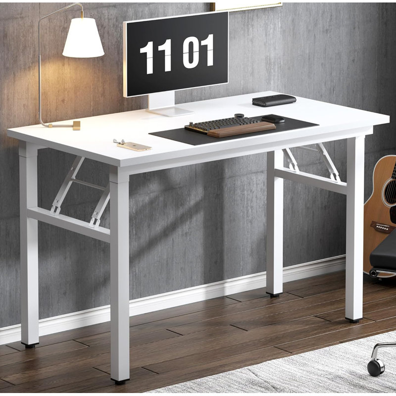Computer Desk For Small Space Small Folding Table Small Writing Desk Foldable Desk, White
