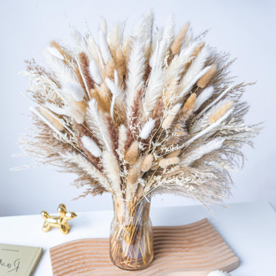 220 bouquets d'herbes de pampas séchées naturelles - Boho Home Decor phrases de fleurs séchées | Arrangement floral de mariage
