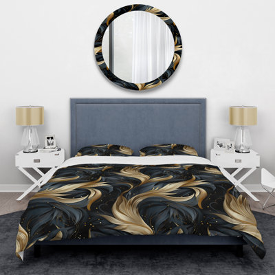 Ensemble de housse de couette Midnight Charm Gold And Black II - Glam
