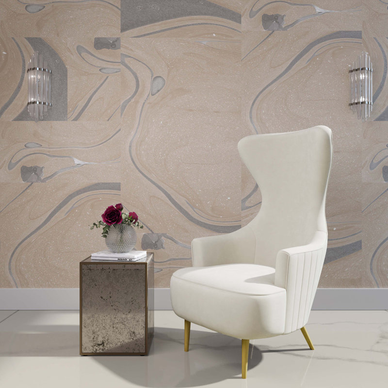 Fauteuil ballon l 30 po, Velours crème
