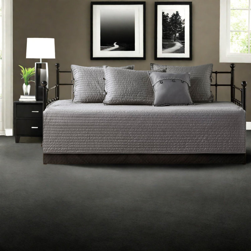 Reversible Grey Bedding Sets, Polyester Comfort, Rustic Daybed Style