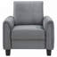Fauteuil d'appoint à accoudoirs roulés gris