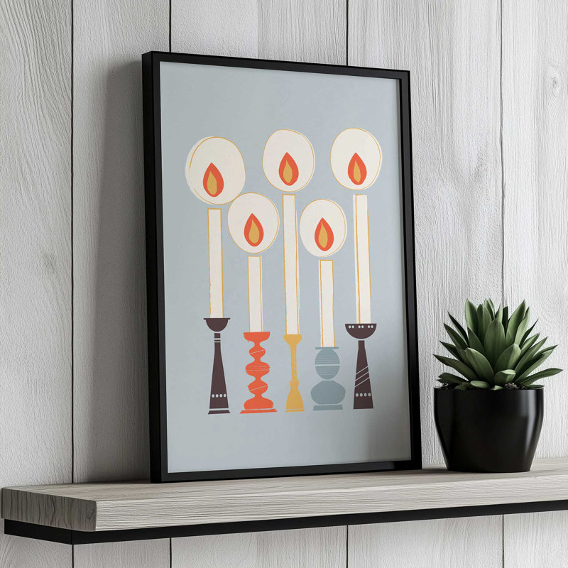 «Festive Candles» par Garima Dhawan, reproduction d'art sur toile, H 32 po x l 24 po, Blanc
