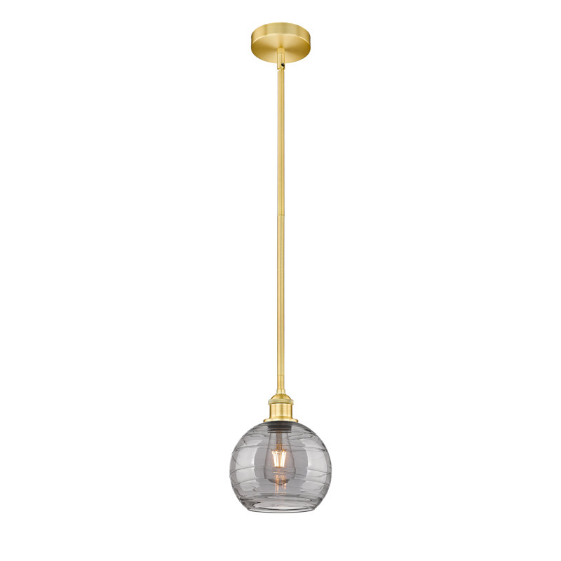 Satin Gold Glass Mini Pendant Light with Swirl Design