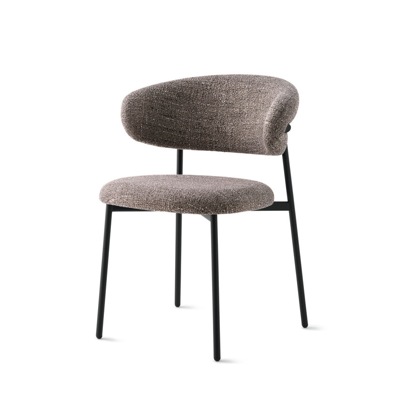 Oleandro Upholstered Chair, Taupe, Matt Black