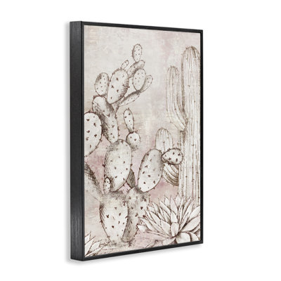 Oasis Guardian Cacti Framed Giclee, design by Luna Mavis