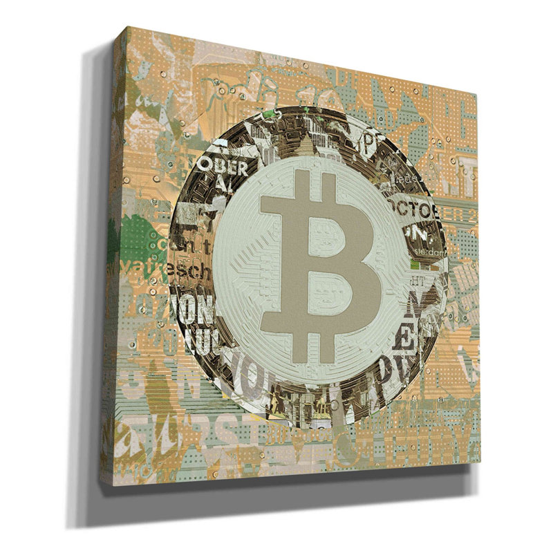 «Bitcoin Crypto-monnaie 2-3» par Irena Orlov, art mural sur toile, H 26 po x l 26 po x P 1,5 po