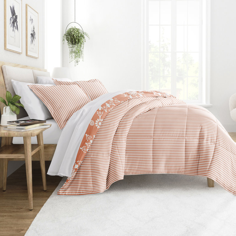 Clay Twin Reversible Down Alternative Microfiber Bedspread Set