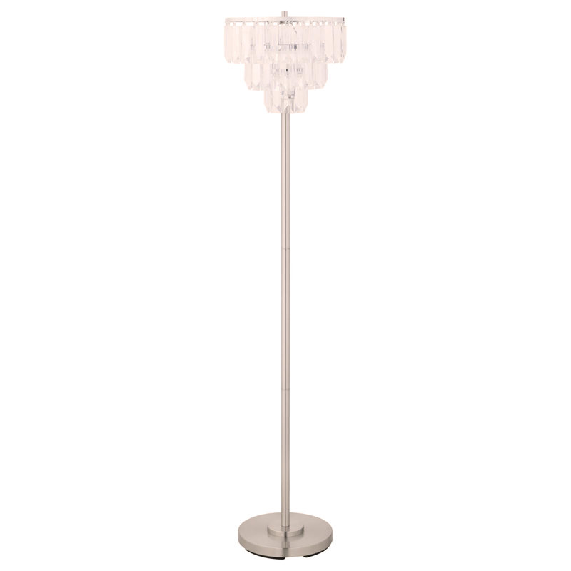 Lampe sur pied en métal chromé