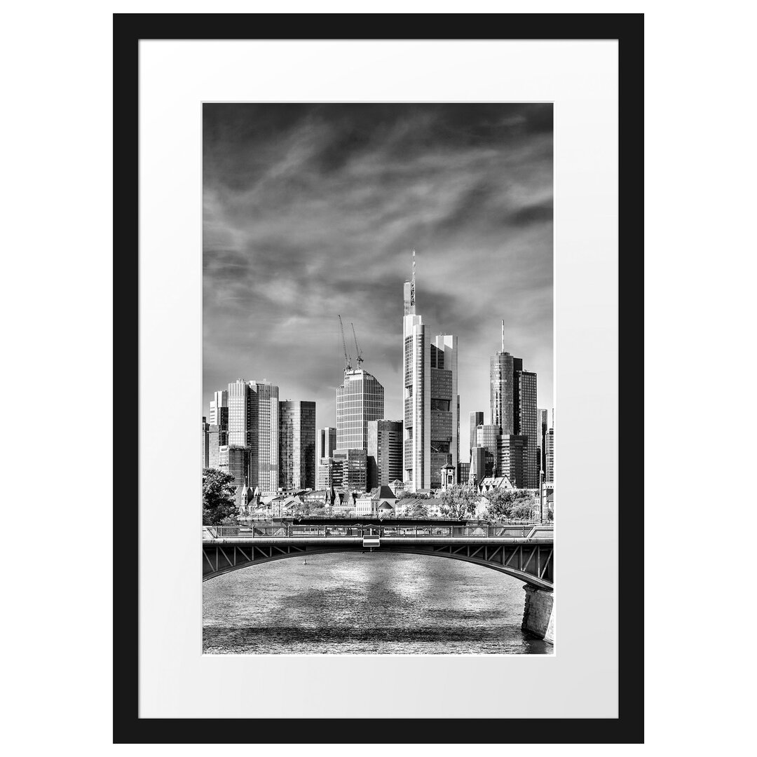 Gerahmtes Poster Skyline von Frankfurt am Main