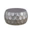 Table basse 32 tonneaux ronde, style contemporain moderne, aluminium avec finition argent poli