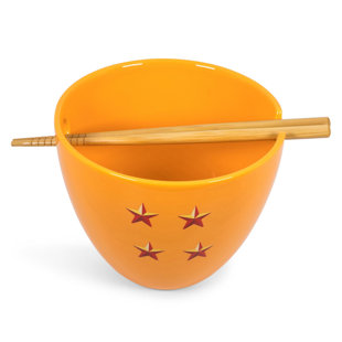 Dragon Ball Z 4-Star Ball Ceramic Noodle Bowl & Chopsticks Set | 16 Ounce Dish