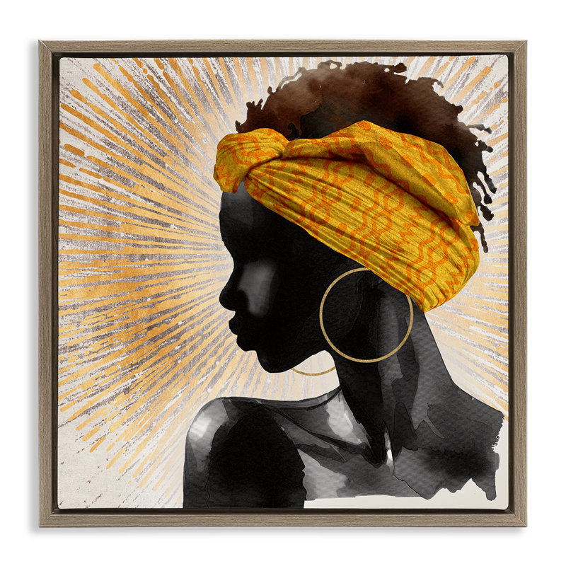 Golden Sunburst Profile avec cadre flottant Headwrap, design par CAD Designs, H 18 po x l 18 po