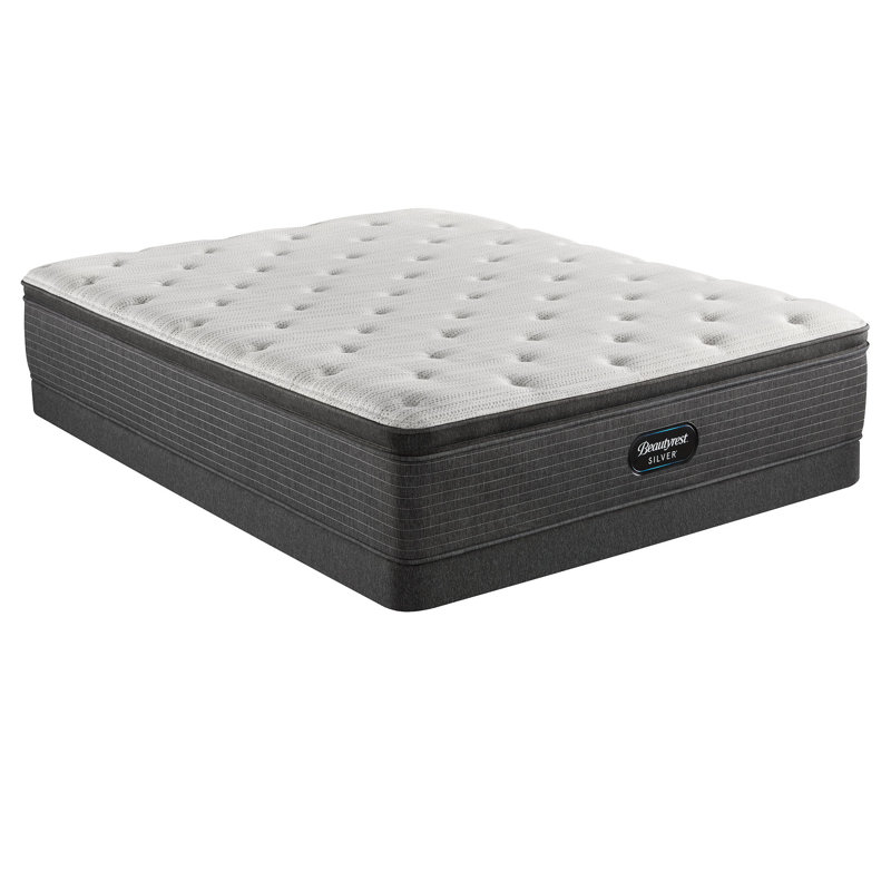 Beautyrest Silver BRS900 Medium Pillow Top 15" Innerspring Mattress and Box Spring Set, Twin, Low Profile (5")