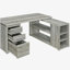 Bureau en forme de L à 3 tiroirs Tona Grey Driftwood-385178750