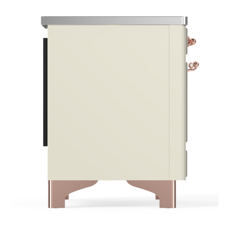 Majestic III Series 40 Inch Induction Range with 6 Induction Elements in Stainless Steel (Brass Trim), Antique White, Copper