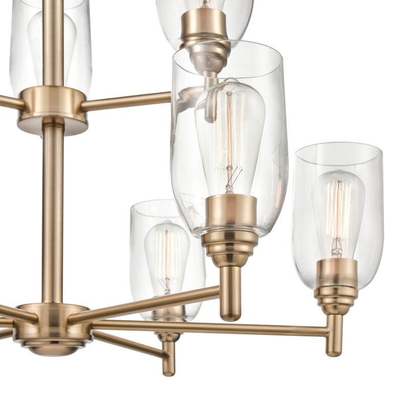 9 - Light Dimmable Classic / Traditional Chandelier, Modern Gold