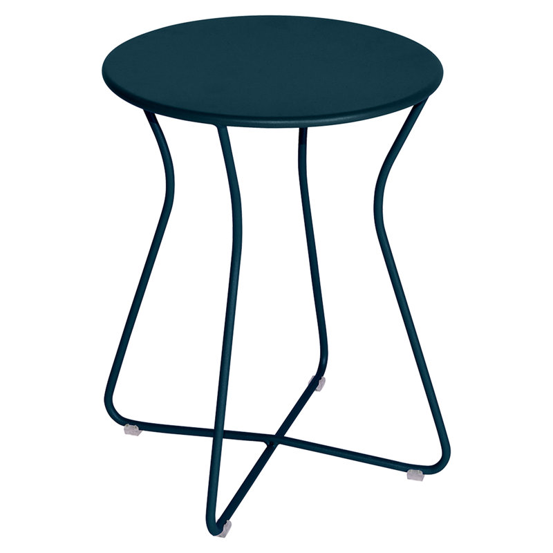 Cocotte Outdoor Round Side Table, Acapulco Blue