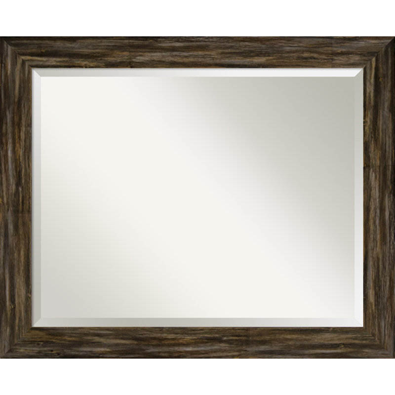 Miroir de salle de bain Fencepost, H 27 po x l 33 po, Brun