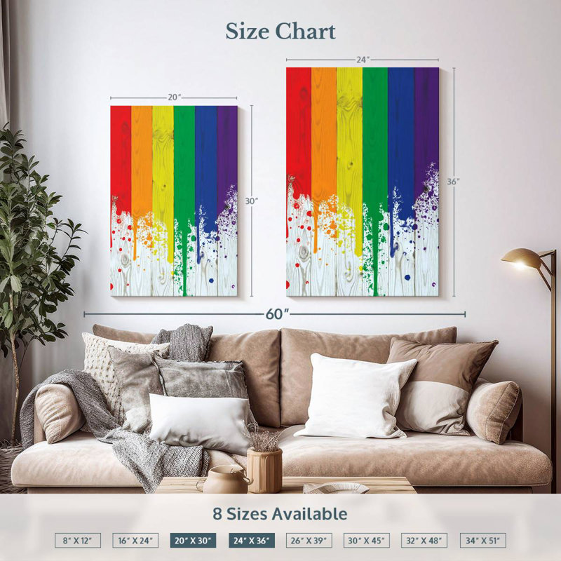 Khadjiah Rainbow Paint Spill, 36" H x 24" W