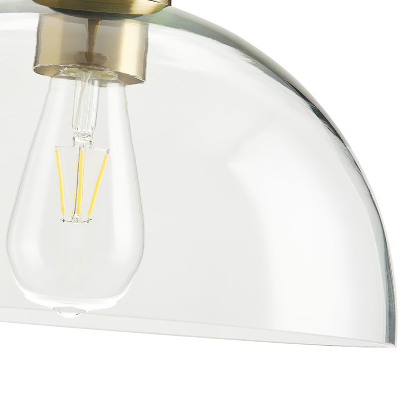 Bielecki 1-Light Clear Glass Dimmable Single Island Pendant Light