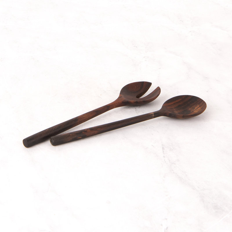 Ensemble 2 pièces de desserte à salade en bois de rose Buchheit