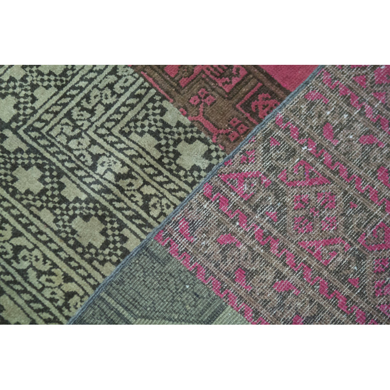 Afghan Hand Woven Wool Patchwork Area Rug