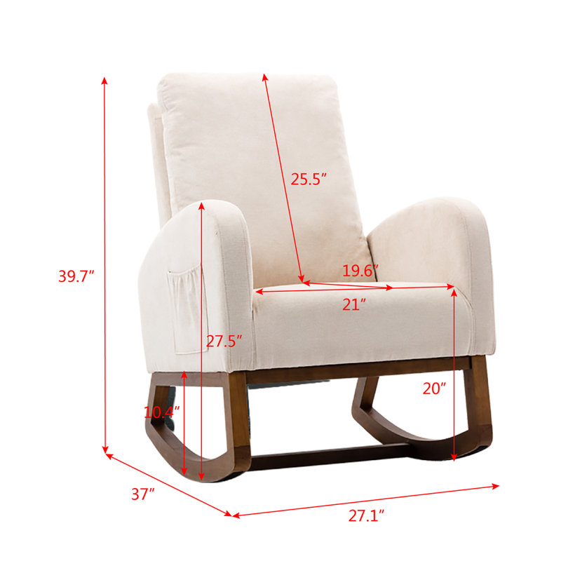 Méridienne de 21,7 po de largeur, Mélange de polyester beige