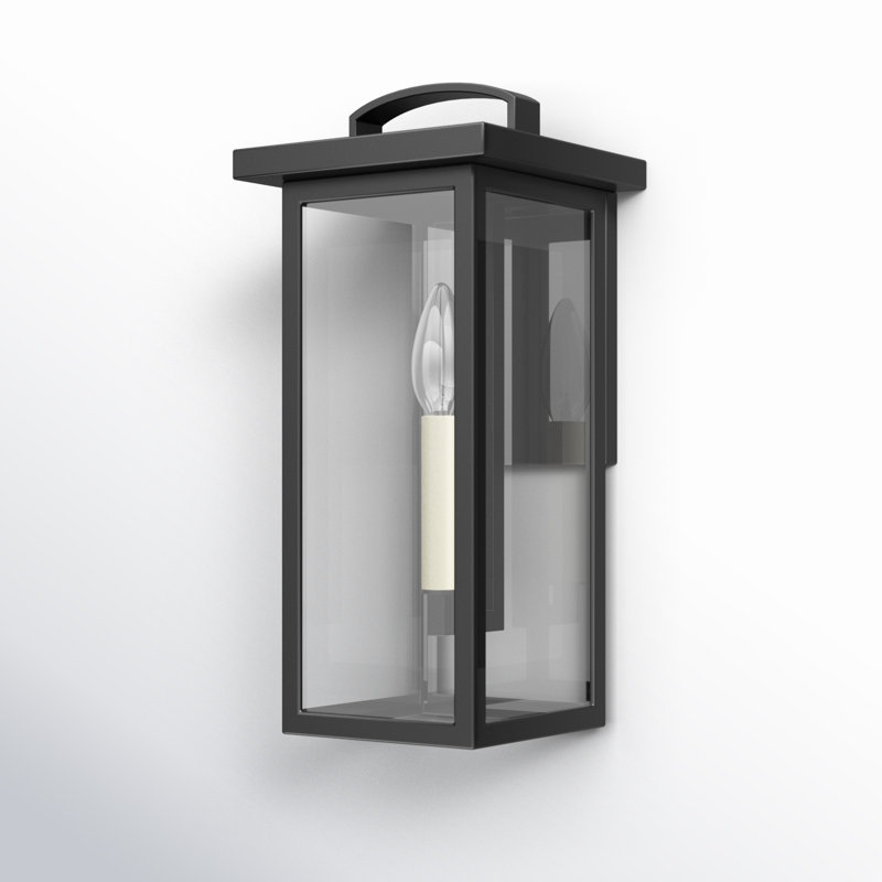 Petite applique murale d'extérieur 1 lumière Brookstead - Noir texturé, Noir texturé, H 14 po x l 6,5 po x P 6,5 po