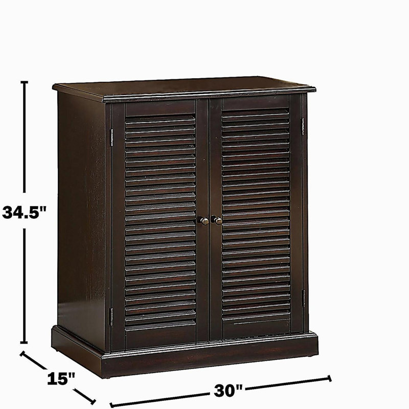 Armoire à chaussures avec 5 tablettes et portes à persiennes