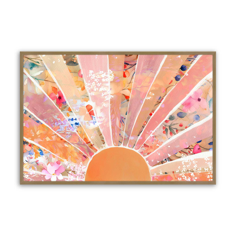 Doux imprimé floral soleil levant, Cadre pour photo simple or brossé, H 12,25 po x l 15,25 po