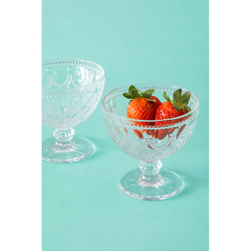 Astoria Grand Fleur Glass Serving Bowl, Clear