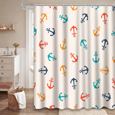 Rideau de douche imperméable à l'eau avec aigue-marine et abstrait avec 12 crochets