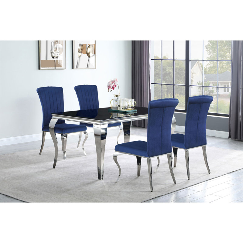 Belt Black And Mirrored Dining Table