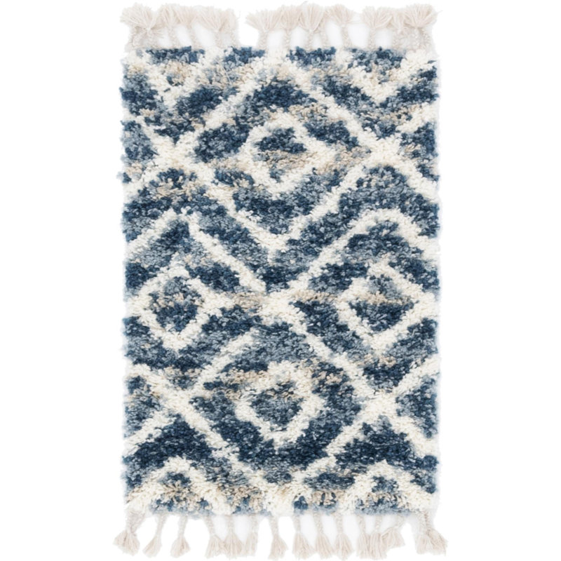 Parrish Geometric Shag Area Rug, Rectangle 66 x 91cm