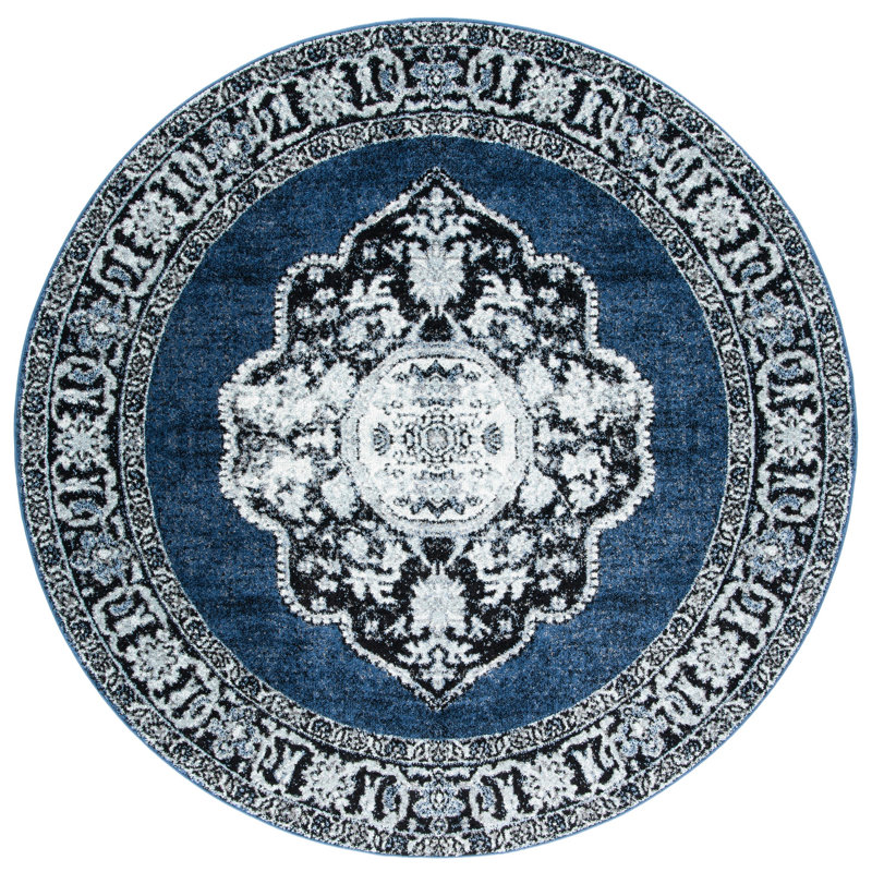 Cascata Performance Oriental Rug, Round 3'