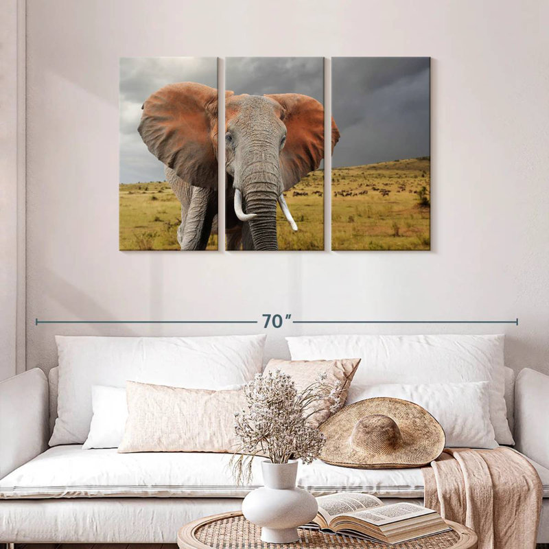 Éléphant d'Afrique, H 28 po x l 45 po