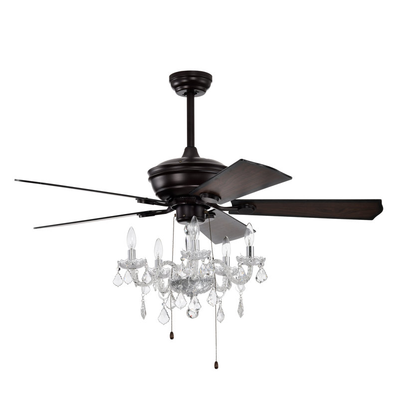 Clayton Crystal Ceiling Fan with Lights & Remote Control (Bulb Not Included)